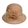 Solid Color Womens Summer flower Organza Dome Bowler Sun Hat Sunbonnet Kentucky Derby Tea Party A267267S