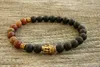 SN0247 Popular Design Yoga Bracelet Lucky Buddha Bracelet Picasso Jasper Bracelet Mens Beaded Bracelet Yoga Jewelry 302P