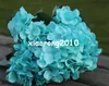 Silk Hydrangea Flower Bunch 7 headspiece 50cm1968 inches Artificial Teal Blue color Continental Large Hydrangea for Home Show3396096