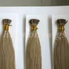 Pre Bonded I Tips Brasilianska Human Hair Extensions 50g 50Strands 18 20 22 24In M8613 Rak Indiska Hårprodukter