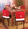 coprisedia natalizio Babbo Natale Cappello rosso Regalo di Natale Coprischienale per sedia per decorazioni per la cena di Natale Nuovo favore per feste Vendita calda CT02