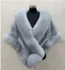 Vinterbröllopsrockar Bridal Faux Fur Wraps Varm sjalar Ytterkläder Svart Burgund Vit Koreansk Stil Kvinnor Jacka Prom Kväll Party NY01