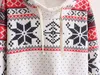 Partihandel-Nya Jumpers Womens Mode Kvinnor Snowflake Print Långärmad Pullover Stickad Sweater Kvinna Jultröjor