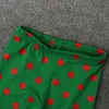 Roupas Infantis Set Baby Girls Clothes Listrado Ruffle manga comprida T-shirt Vestido + Red Polka Dot Calças Legging Verde Natal Outfits Meninas 1-5Y