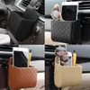 Auto Car Vent Outlet Trash Box PU Leather Car Mobile Phone Holder Bag Hanging Box Car Styling Black Brown Beige237S