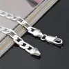 Mode Smycken 925 Sterling Silver Plated Men Figaro Chain Armband 6mm 20cm Toppkvalitet Fabrikspris Gratis frakt