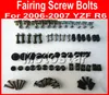 Nya professionella motorcykel Fairing Screw Bolts Set för Yamaha 2006 2007 YZFR6 YZF R6 06 07 Svarta Fairings Aftermarket Bolt Skruvar Delar