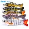 Fishing Lure 7 Segment Lifelike Swimbait Multi Jointed Artificial Bait Hard Baits Treble Hooks for Bass Perch Trout 10cm/4" 1