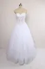 New Design Sweetheart Ball Gown Floor Length White Wedding Dresses Free Shipping Gorgeous Beaded Pearls Bridal Wedding Gowns Real Sample