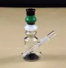 två funktioner 4 tums mini glas dab oljeriggar bubbler bong vattenrör 10mm WYK-003(MINI) bärbar lätt att bära med