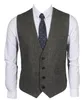2019 Country Groom Vests Farm Wool Herringbone Tweed Vests Custom Made British Style Groom Vest Slim Fit Mens Suit Vest Waistcoat 1297373