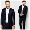 2016 Handsome Navy Mens Suits Peaked solapa novio esmoquin dos botones trajes de boda por encargo Prom Jacket (Jacket + Pants + Tie)