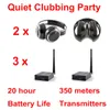 Professional 500m distance Silent Disco 2 Folding Headphones 3 Channel - RF Wireless headsetFor iPod MP3 DJ Music