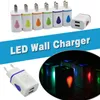 Carregador de Parede LED Dual USB 2 Portas Light Up Water-drop Casa Adaptador De Viagem De Viagem 5 V 3.1A AC EUA Plug UE Para o iPhone Samsung LG HTC Tablet telefone