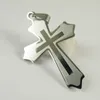 5.1cm * 3,2 cm ze stali nierdzewnej Posrebrzane Cross Charms Wisiorek dla kobiet Mężczyźni Naszyjniki Ustalenia Biżuterii