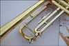 Marca di alto livello SUZUKI B Tromba piatta TR-600 Strumenti musicali in ottone placcato oro e argento con bocchino per custodia