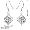 Brand new sterling silver plate Whitehead earrings DFMSE583,women's 925 silver Dangle Chandelier wedding gemstone earrings factory direct