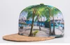 3D warmteoverdracht snapback caps hiphop dop 3D thermische overdracht afdrukken digitale palm honkbal pet zomer strand snabpack hoed druppel s342s