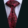 Envío rápido para hombre Set de corbata con hombre rojo paisely seda pañuelo pañuelo jacquard tejido empate conjunto negocio trabajo formal reunión ocio n-0314