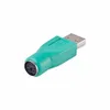 Zielony USB 2.0 Type A Mężczyzna do PS/2 dla klawiatury adapter konwertera myszy