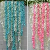 2017 Artificial Hydrangea Wisteria Flower 10colors DIY Simulation Wedding Arch Door Home Wall Hanging Garland For Wedding Garden Decoration