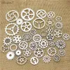 Gros-Gros Mélange 100 pcs Vintage steampunk Charms Gear Pendentif deux couleurs Fit Bracelets collier T0484