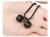 BlackGoldSilver Stainless Steel Weightlifting BarbellDumbbell Pendant Necklace 236quot Chain4962117
