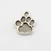 250Pcs Antique Silver Paw Print Charms Pendants For Jewelry Making Bracelet Necklace DIY Accessories 12*15mm