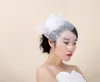 White Face Veil Cheap Bridal Hats 2016 Vintage Bridal Accessories With Tulle Feather Cute Small Hat For Brides headwear New Fashion