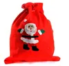 Calze natalizie in tela di grandi dimensioni Borsa ROSSA con cordoncino monogrammabile di Babbo Natale, regali di Natale monogrammabili Sacchetti regalo di caramelle CB009