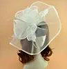 2018 New White Black Plain Feather Facinator Hair Clip Vintage Women Wedding Bride Hats Hairpin Banquet Dinner Ladies Mesh Headdre1485479