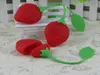 700pcs / lot 페덱스 DHL FreeShipping 실리콘 딸기 디자인 느슨한 차 잎 여과기 초본 향신료 Infuser 필터 도구