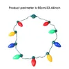 Xmas Light Up LED Necklace 3 Flashing Bulbs String Chritmas Ornament Decoration Gift For Kids Or Adults Party Favors