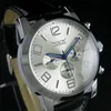 럭셔리 JARAGAR 브랜드 맨 6 시계 손목 자동 기계식 시계 스테인레스 스틸 케이스 가죽 스트랩 손목 시계