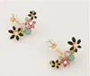 2015 moda coreano orecchini di cristallo oro orecchini bijoux donne orecchini fiore boucle d'oreille gioielli di moda accessori donna