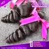 100％マレーシアの髪の束3本/ロットレミー人間の髪の毛織り未処理の波状のゆるい波自然色の色素染め可能な髪の伸びるgreatremy