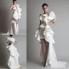 Prom Jurken One Shoulic Applicaties Ruffles Sheath Hi-Lo Organza Pageant Jurk Wit Ivory Krikor Jabotian Tiered Bridal Jurken