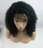 Mode Afro Kinky Krul Maleisische Remy Hair Lace Front Pruiken Lijmeloos voor zwarte vrouwen, fabriek groothandel