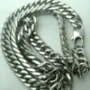 Heavy 60cm Length Men 9K White Gold filled Stainless steel Necklace Chain N264