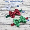 cabelo do bebê Xmas acessório Sequins bowknot faixa principal cabeça envoltório Headwrap Elastic Lace Turban Torça Hairband recém-nascido Vintage faixa de cabelo FD6567