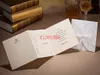 500 sztuk FedEx DHL Darmowa Wysyłka Puste Romantyczny White Wedding Party Zaproszenie Karta Delikatne rzeźbione kwiaty