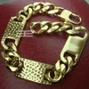 Męskie fajne 14K 14K złoty wypełniony GF 14mm Szerokość 23 cm Długość Cool Braclet B140