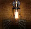 Industriale Edison Vintage del riparo della parete della lampada 1 Luce gabbietta Ombra primo piano Lampada per camera da letto disimpegno bar WA099