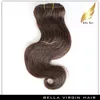 Grade 8A Brazilian Body Wave Colored Human Hair Weft Brown #4 Wavy Human Hair Weaves Free Shipping Bella Hair Extensions
