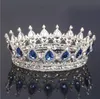 Brudbröllop smycken drottning kronor tiaras barock hår tillbehör vintage kvinnor mode rhinestone nya lyxiga huvudband 2018 gnista metall