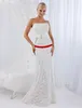 Neck Deep V Backless Bohemian Dresses Lace Applique Beads Side Split Sexy Wedding Gown Chapel Train Plus Size Bridal Dress