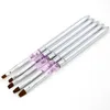 Nagelborstel 10 stks/partij Metaal Acryl Nail Art UV Gel Carving Pen Brush Gel NR 2/4/6/8/10 Beste kwaliteit