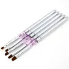 Nail Brush 10 pcs/lot Metal Acrylic Nail Art UV Gel Carving Pen Brush Gel NO.2/4/6/8/10 Best quality