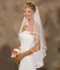 Pas cher Exquisit Court Court Veil Veil Netting Deux couches avec peigne avec des rubans Accessoires de mariage de mariage