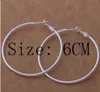 High quality 925 sterling silver hoop earrings large diameter 5-8CM fashion party jewelry pretty cute Christmas gift free shipping 1343